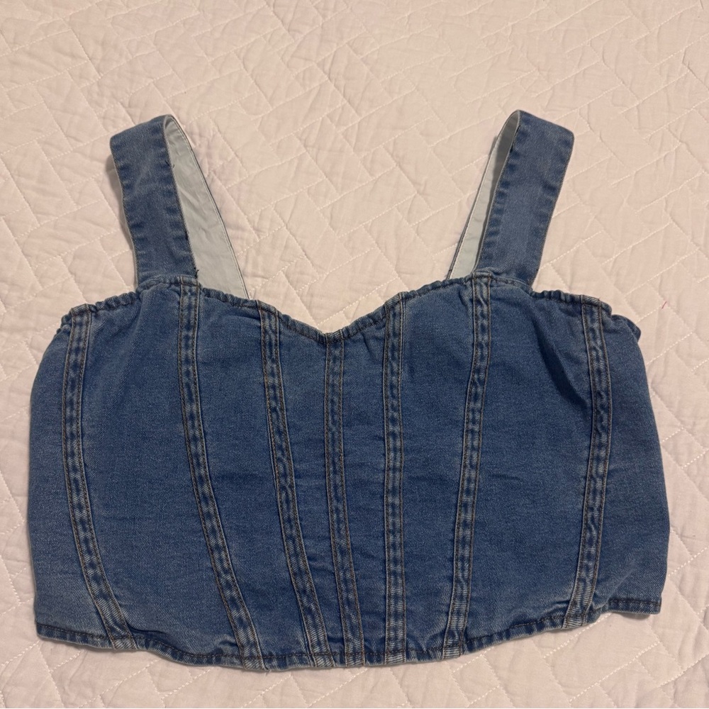Hudson Blue Denim Crop Top